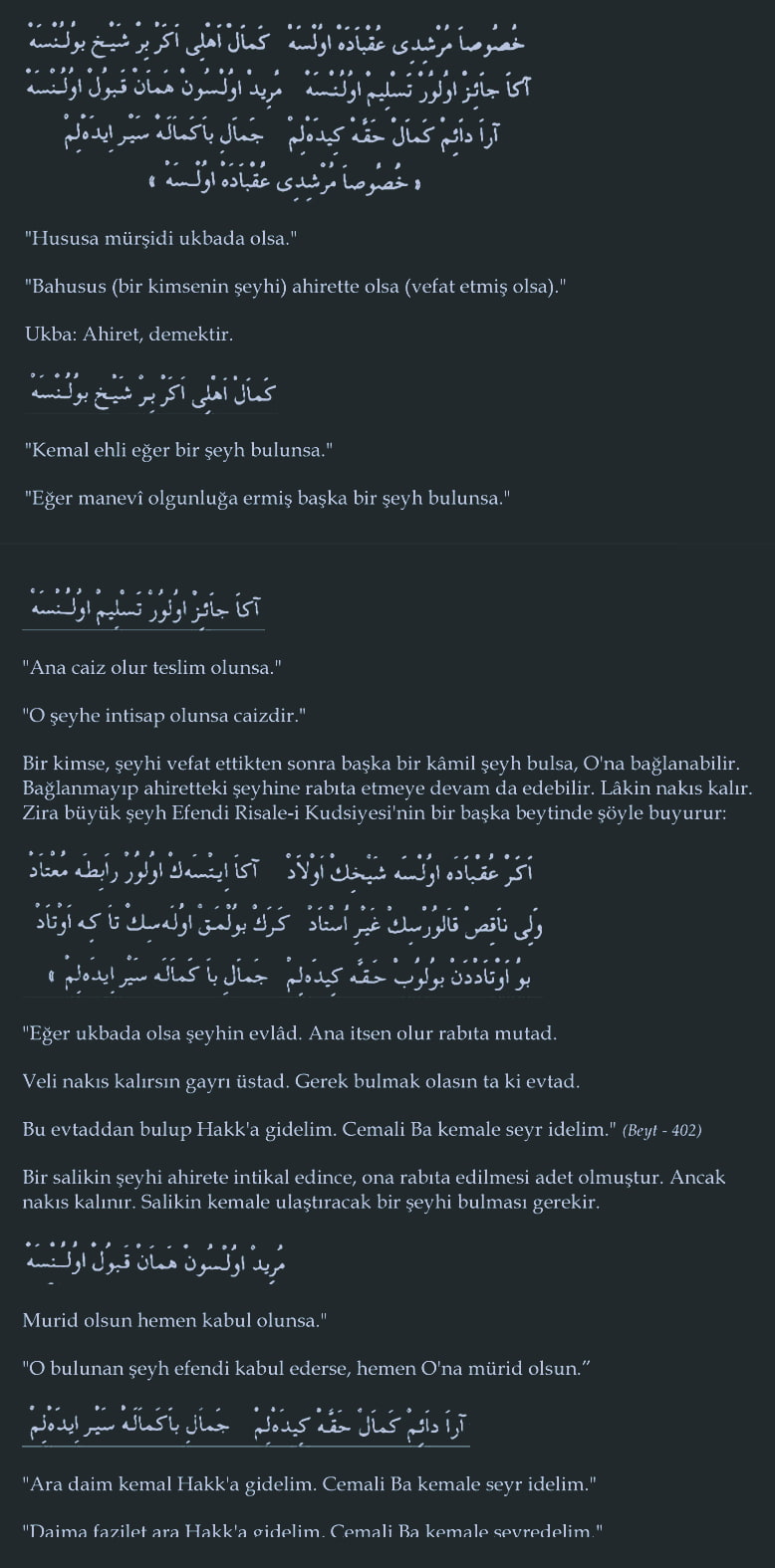 Mürşidi Ukba da Olsa